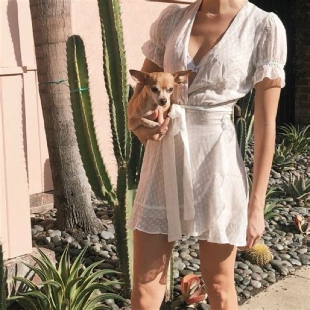 Reformation White Wrap Dress